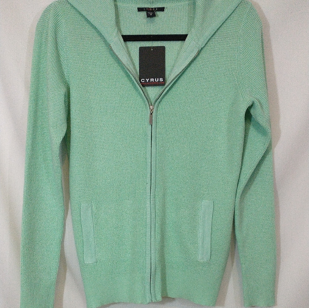 Cyrus knit zip up hoodie cardigan